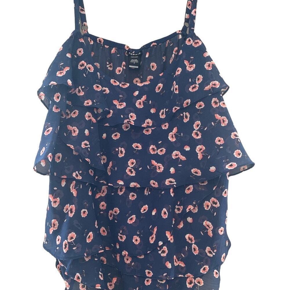 Torrid Y2K Cottagecore Floral Chiffon Layered Ruffle Tank - Size 3X - Picture 4 of 10